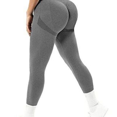 Women High Waist Workout Gym Butt Lift Seamless Leggings Yoga Medium #0 Gray