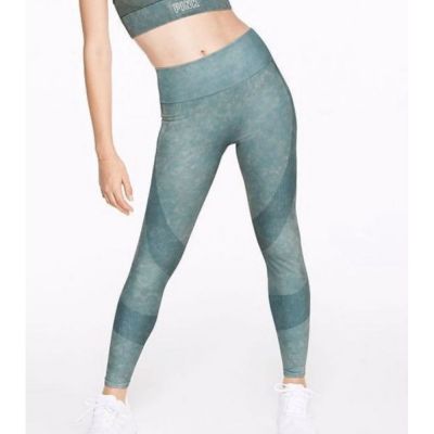 Victoria Secret Leggings Womens M Green Seamless Workout Stretch Athletic