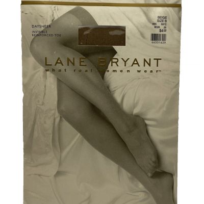 Lane Bryant Invisible Reinforced Toe Pantyhose Beige Size B Daysheer
