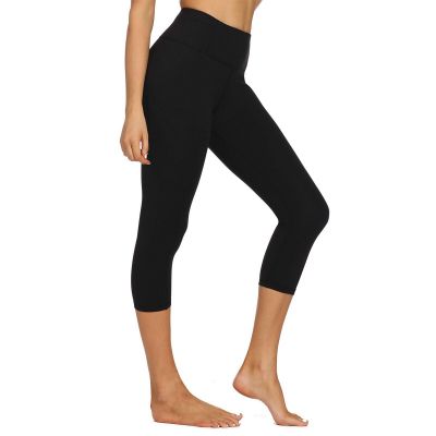 Varsoul Capris Leggings for Women with 4 Pockets High Waisted Workout Running LG