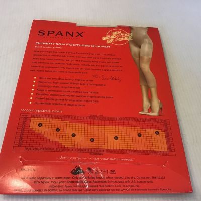 Spanx Super High Power Tummy Control Footless Capri 912 Nude Size B 5798