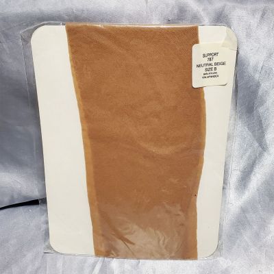 VINTAGE NATIONAL'S THIGH HIGH STOCKINGS HOSIERY SUPPORT 787 NEUTRAL BEIGE SIZE B