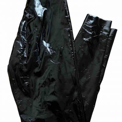 $218 COMMANDO PERFECT CONTROL Top Shiny Faux Patent Leather LEGGINGS-Black-SMALL