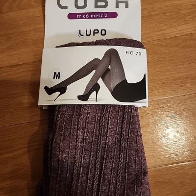 Loba Lupo Women's KNIT WEAVE PANTYHOSE Acai Mescla Medium New