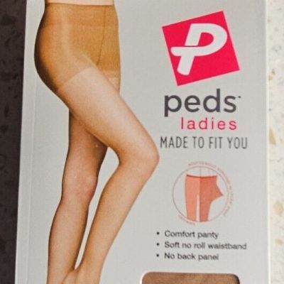 1 Pair Peds Ladies Silky Sheer Comfort Panty Control Top Pantyhose Size EF Nude