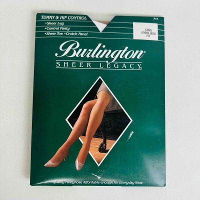 Vintage Burlington Sheer Legacy Hosiery Crystal Beige Nylons Pantyhose Sz Long