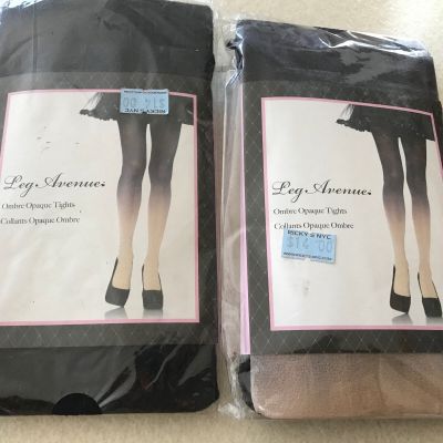 Leg Avenue opaque, spandix tights and leg highs with bows- pack of 2