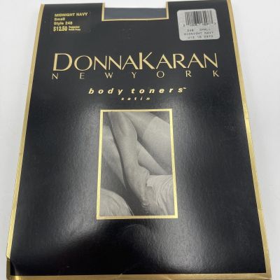 Donna Karan New York Pantyhose Midnight Navy Body Toners Satin Style 248