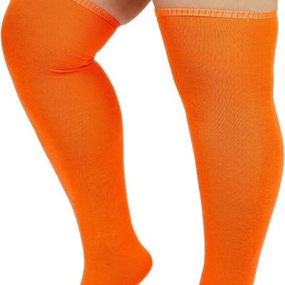 Zando Women Plus Size Thigh High Stockings Over the Knee Thin Tube Socks Long Sp