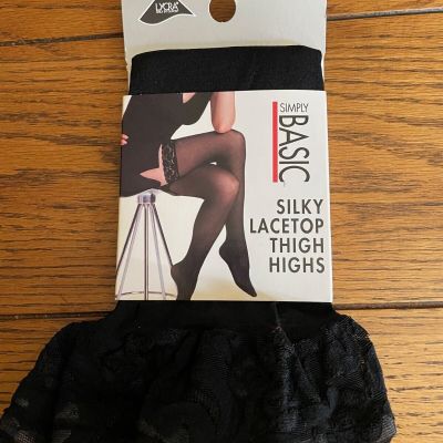 Simply Basic/Silky lacetop Thigh Highs/One Size