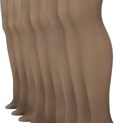 No nonsense Women's Plus Control Top Pantyhose with Sheer Toe, Off Black-9 Pair