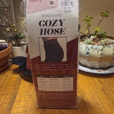 Berkshire Cozy Hose Tights 4755 Black Fleece Lined Size 3X4 New In Package