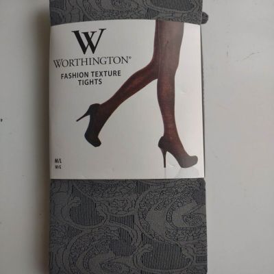 Worthington Fashion Texture Tights Charcoal size M/L
