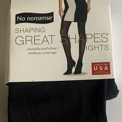 No Nonsense Black Colored Great Shapes Tights, Opaque, Size XXL