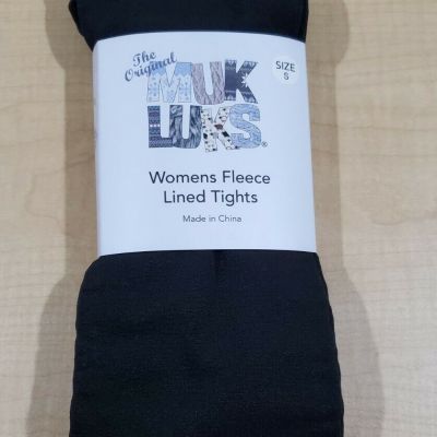 MUK LUKS Women's Fleece Lined Tights Size SMALL Black NEW