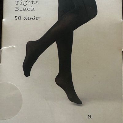 A NEW DAY WOMENS OPAQUE TIGHTS BLACK TWO PAIRS  M/L