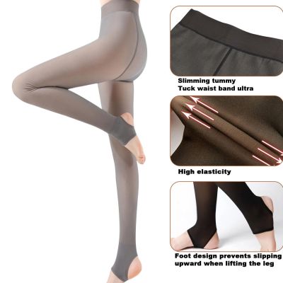 Winter Wool Tights Stockings Pants Warm Lining Opaque Pantyhose Bottoms  Tights