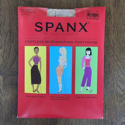 Spanx The Original Footless Control Top Pantyhose Sz D 165-220 lbs Nude 001 NIP