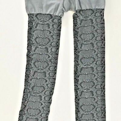 Womens Black Python Print Tights Size Small Retail 20