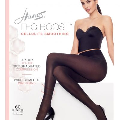 Hanes Smoothing Pantyhose Leg Boost Cellulite Wide Comfort Waist Micro-massaging