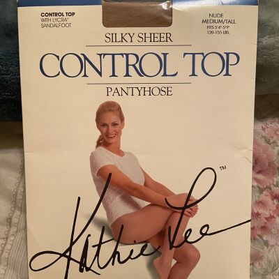 Kathie Lee Silky Sheer Control Top Pantyhose Hosiery With Lycra SANDALFOOT