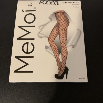 MeMoi Maxi Black Fishnet Style Stockings Comfort Waistband And Mini Net Toe