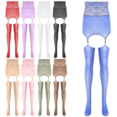 Women Hosiery Sheer Skirt With Thigh High Stocking Transparent Lingerie Costume