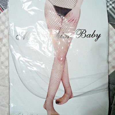 Women's My Fashion Baby Black Fishnet Stockings high waist tights NEW IN PACKAGE