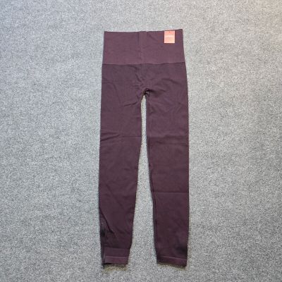 Spanx Leggings Womens Size 1X Purple Burgundy Wine Look At Me Now Side Zip Pants