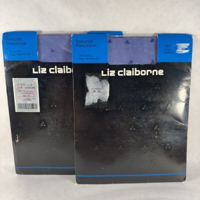 Liz Claiborne Dress Dots Textured Pantyhose Indigo Size 2, Sandalfoot