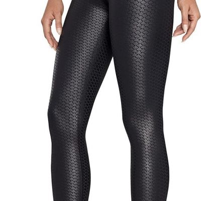 Faux Leather Leggings for Women Mermaid Shiny Workout High Waisted Tummy Control