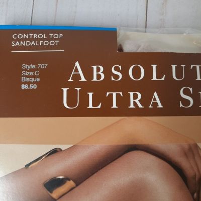 Hanes Absolutely Ultra Sheer Control Top Pantyhose 707 Bisque Size C