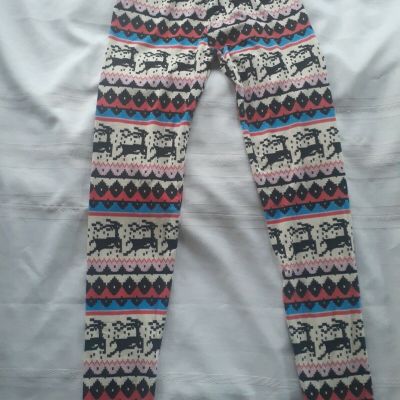 New Buskins Christmas Leggings, Women's One Size, Reindeer, Ugly Sweater Style