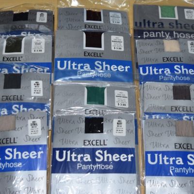 12 Ultra Sheer Pantyhose Lot Multicolor Grey Vanilla Lot 5'-5'9
