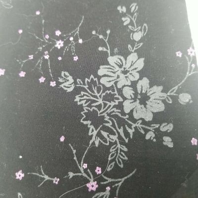 Leggings Park Black Floral Patterned Shiny Womens Size S/M