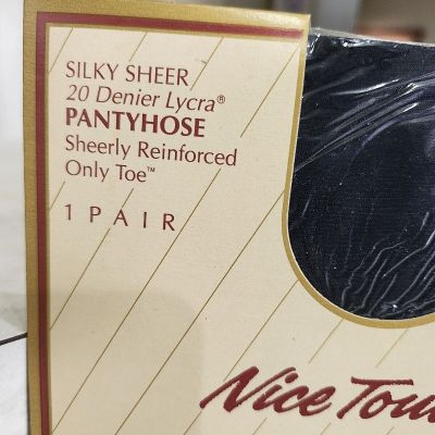 VTG Sears Nice Touch Silken Sheers With Lycra Size Petite Navy