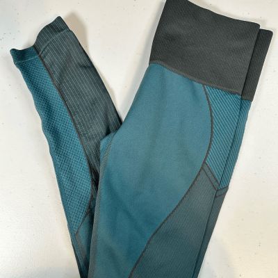 EUC Mono B Women’s Teal Green Ankle Length Athletic Workout Leggings- Size S