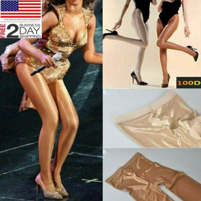 240lbs Plus Size Women Pantyhose Oil Shiny Glossy Stocking Tights Sheer Hosiery