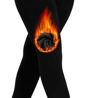 DancMolly Opaque Fleece Lined Tights for Women, High Waist Warm Winter Thermal C