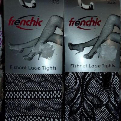Lot of 2 Frenchic Fishnet Stockings~New~3X/4X