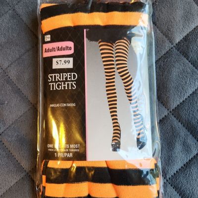 Orange & Black Striped Tights ? Adult ~ (14+)  BRAND NEW in Pkg  Novelty ? SEXY