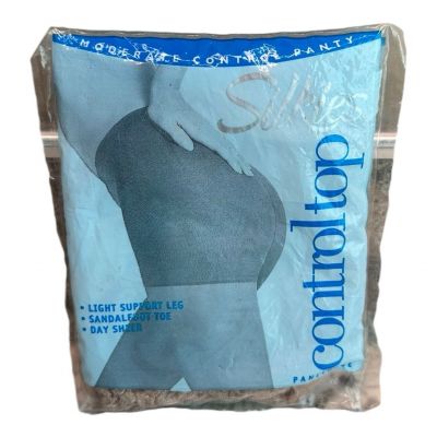 WOMENS 070201 Silkies Control Top Pantyhose Light support leg NUDE SHEER SIZE M