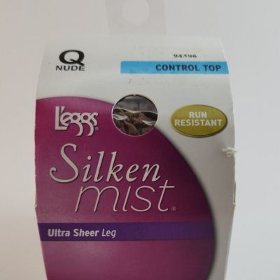 L’eggs Silken Mist Ultra Sheer Leg Control Top Pantyhose Size Q Nude 94496