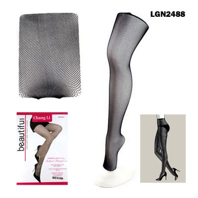 Women Pantyhose Hollow Out Black Pattern Fishnet Stocking Mesh Tights One Size