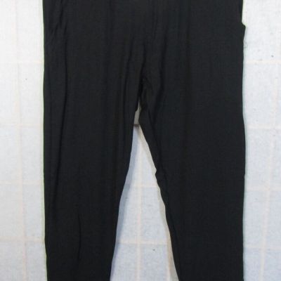 NIB Black Polyester/Spandex Yoga Ankle Legging Workout Women's Pants Size XL