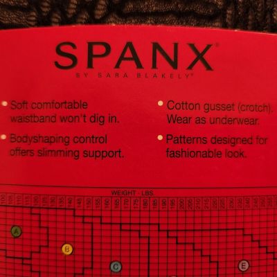 Spanx NEW Tight-End Tights Black Size C Patterned Bodyshaping Only One Pair