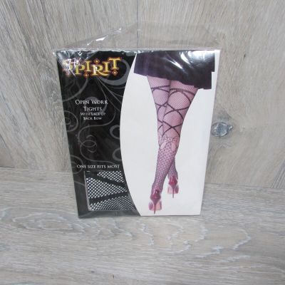 Spirit Halloween Open Work Tights with Lace Up Back Bow One Size Fits Most