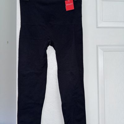 NWT SPANX Very Black Cropped Lamn Leggings Plus Size 1X $72 NEW Crop Stretch NEW