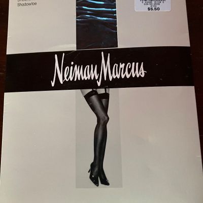 New Neiman Marcus Silken Lycra Sheer Shadowtoe Stocking  Black  Size C 9475