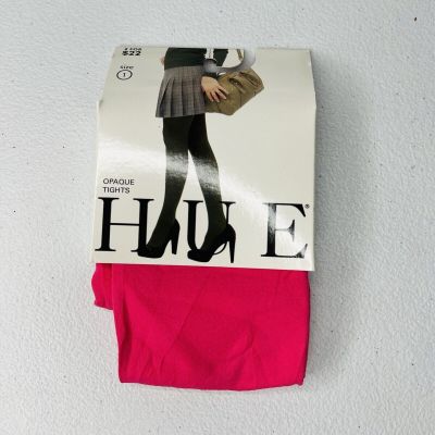 New Women's Hue Opaque Tights 1 Pair Perfect Pink Size 1
